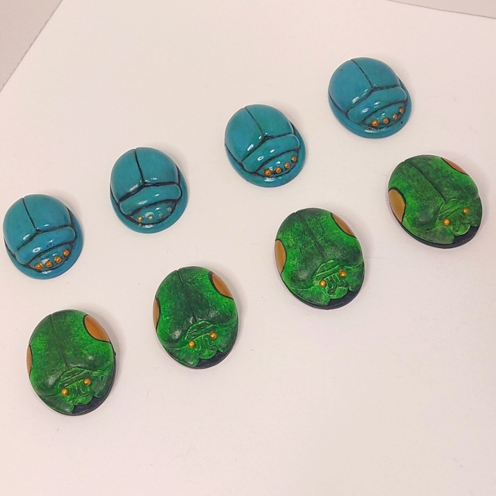 Egyptian Mini Scarab Collection, Set of 8.
